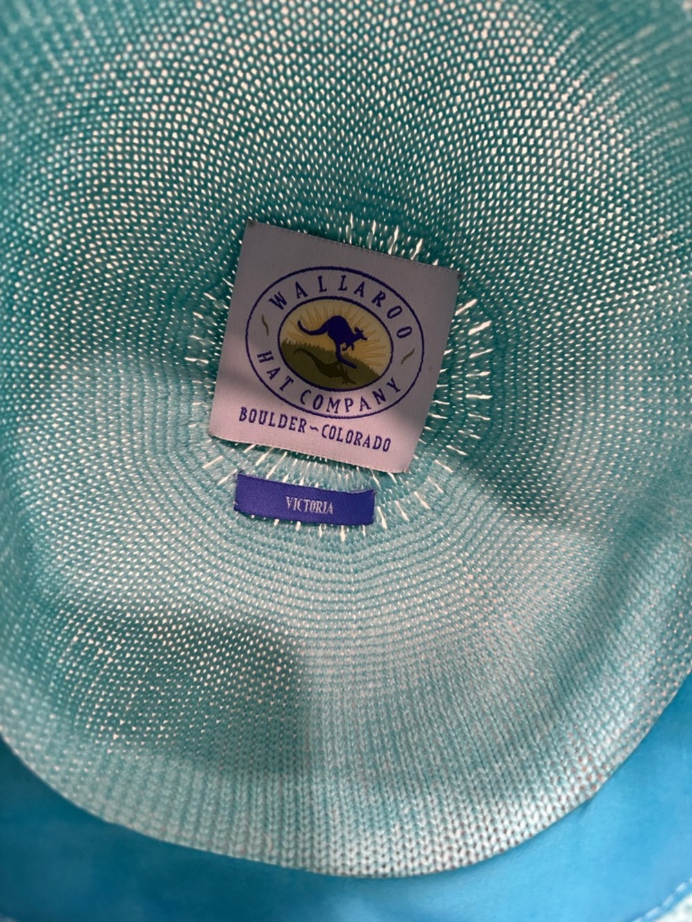 Wallaroo Turquoise Knit Wide-Brim Sun Hat - Picture 3 of 4